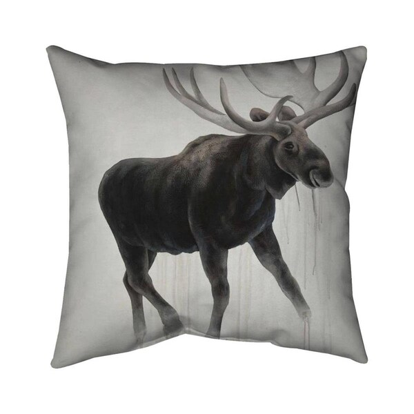 Fondo 20 x 20 in. Walking Moose-Double Sided Print Indoor Pillow - FO2774150