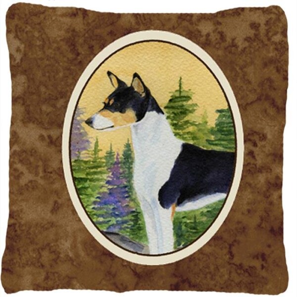 Carolines Treasures Carolines Treasures SS8201PW1414 Basenji Decorative Indoor & Outdoor Fabric Pillow - SS8201PW1414