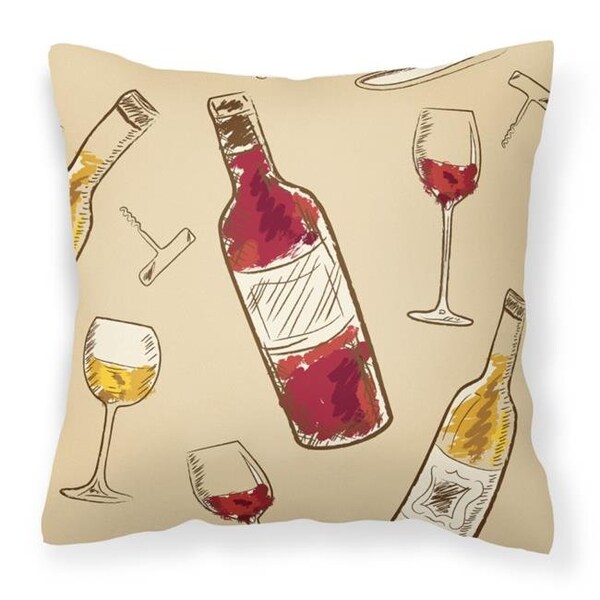 Carolines Treasures Carolines Treasures BB5196PW1414 Red & White Wine Fabric Decorative Pillow - 14 x 3 x 14 in. - BB5196PW1414