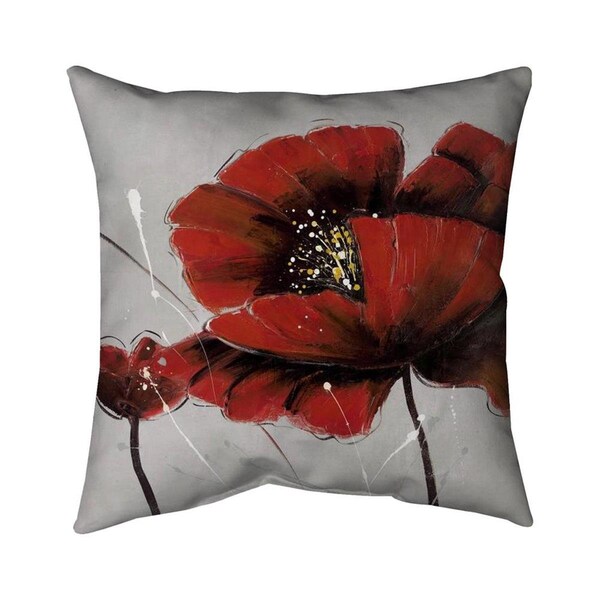 Fondo 26 x 26 in. Red Poppy Flowers-Double Sided Print Indoor Pillow - FO2775695