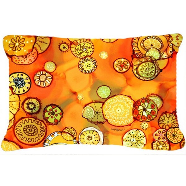 Jensendistributionservices Abstract Flowers in Oranges & Yellows Fabric Decorative Pillow - MI2557796