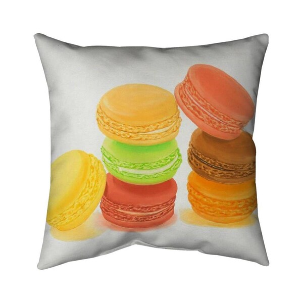 Begin Home Decor 26 x 26 in. Delicious Macaroons-Double Sided Print Indoor Pillow - 5541-2626-GA65