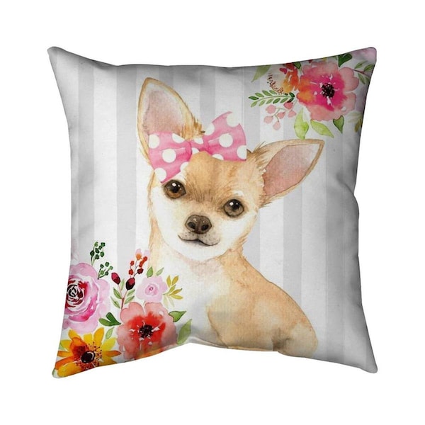 Fondo 26 x 26 in. Chihuahua Dog-Double Sided Print Indoor Pillow - FO2792785
