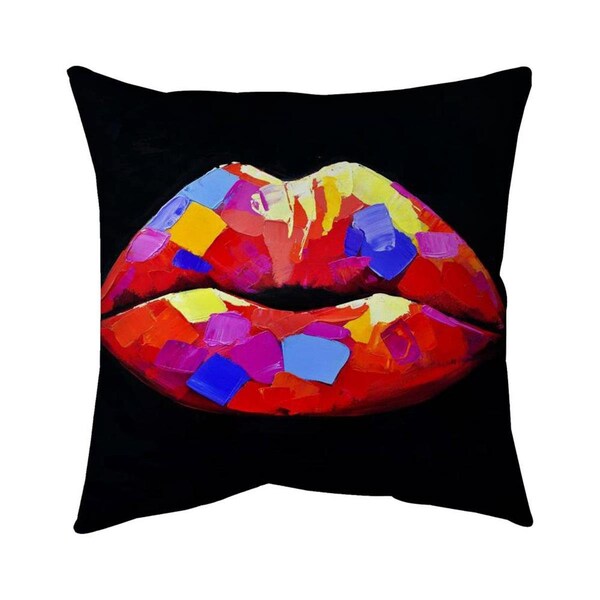 Begin Home Decor 20 x 20 in. Colorful Lipstick-Double Sided Print Indoor Pillow - 5541-2020-MI3