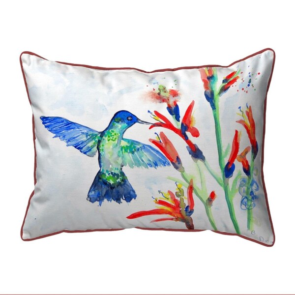 Jensendistributionservices 11 x 14 in. Hummingbird & Fire Plant Small Outdoor & Indoor Pillow - MI1697900