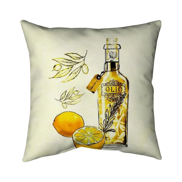 Fondo 20 x 20 in. Olive Oil & Lemons-Double Sided Print Indoor Pillow - FO3333129