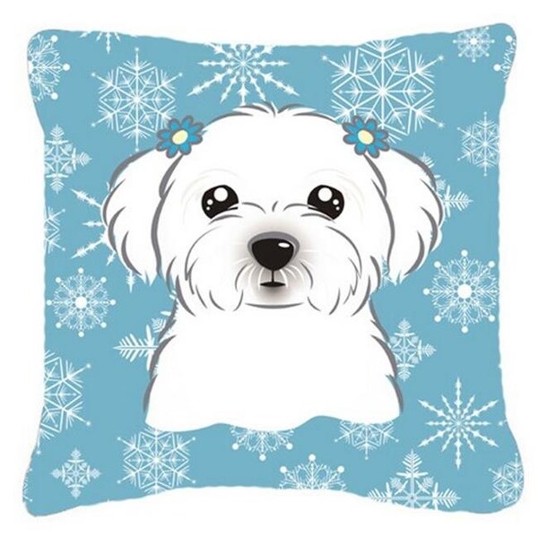 Carolines Treasures Carolines Treasures BB1642PW1414 Snowflake Maltese Fabric Decorative Pillow - BB1642PW1414