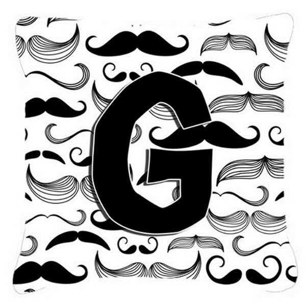 Jensendistributionservices Letter G Moustache Initial Canvas Fabric Decorative Pillow - MI2555854