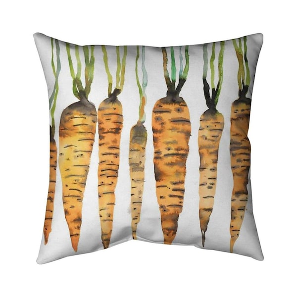 Fondo 26 x 26 in. Watercolor Carrots-Double Sided Print Indoor Pillow - FO2775631