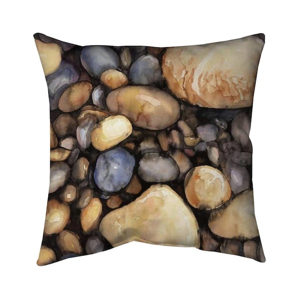 Begin Home Decor 26 x 26 in. Small Pebbles-Double Sided Print Indoor Pillow - 5541-2626-LA149