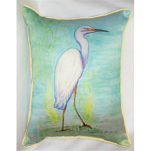 Betsy Drake Betsy Drake HJ025 Snowy Egret Art Only Pillow 15"x22" - HJ025