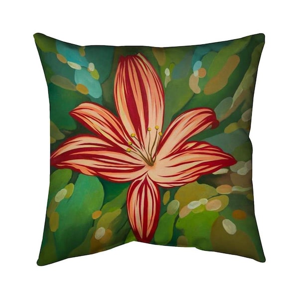 Begin Home Decor 20 x 20 in. Blaze Tiger Lilies-Double Sided Print Indoor Pillow - 5541-2020-FL242