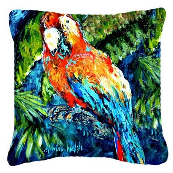 Carolines Treasures Carolines Treasures MW1204PW1414 Yo Yo Mama Parrot Canvas Fabric Decorative Pillow - MW1204PW1414