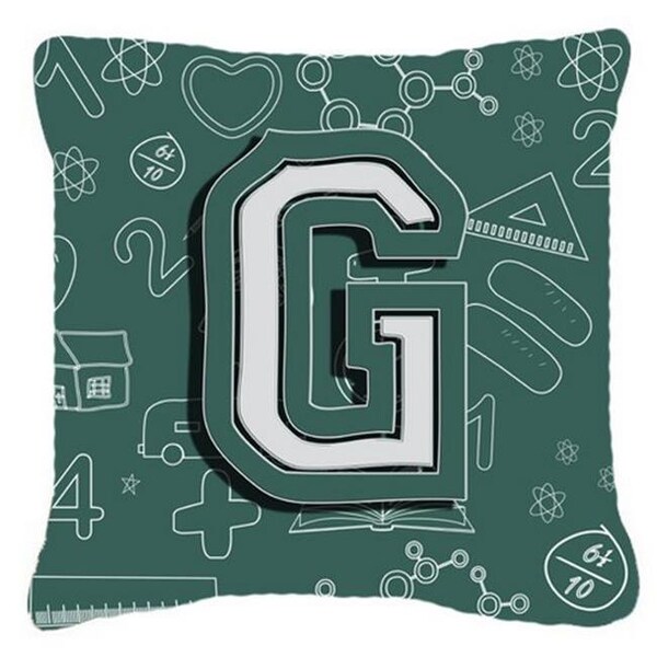 Carolines Treasures Carolines Treasures CJ2010-GPW1818 Letter G Back To School Initial Canvas Fabric Decorative Pillow - CJ2010-GPW1818
