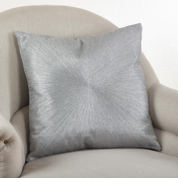 Rlm Distribution SARO  20 in. Square Starburst Down Filled Throw Pillow  Silver - HO2657492