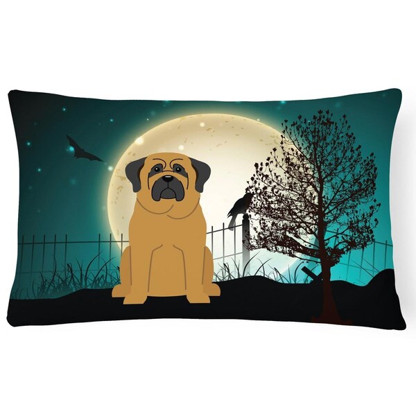 Carolines Treasures Halloween Scary Mastiff Canvas Fabric Decorative Pillow - BB2208PW1216