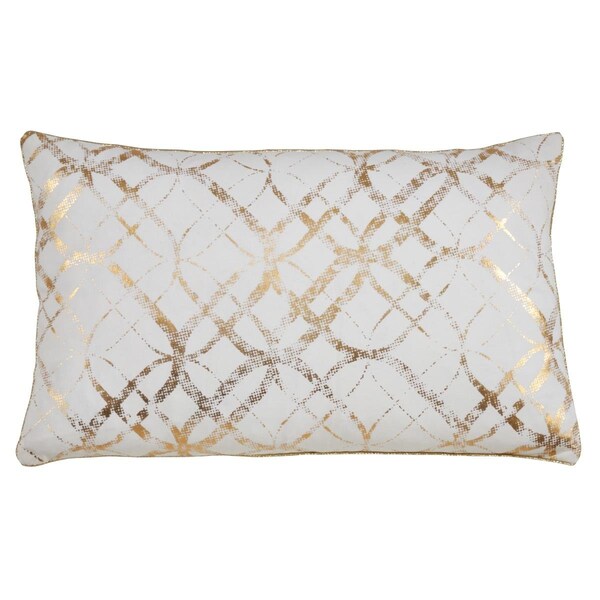 Rlm Distribution 14 x 23 in. Metallic Foil Print Throw Poly Filled Pillow, Gold - HO3190973