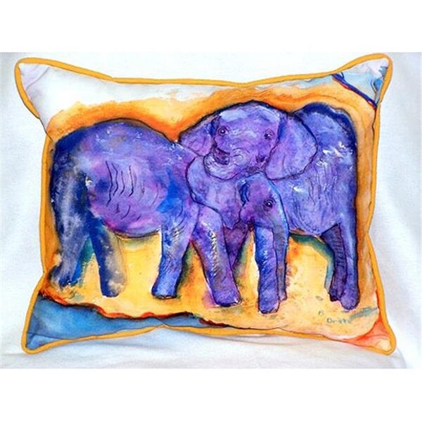 Betsy Drake Betsy Drake HJ412 Elephants Large Indoor & Outdoor Pillow 16 x 20 - HJ412