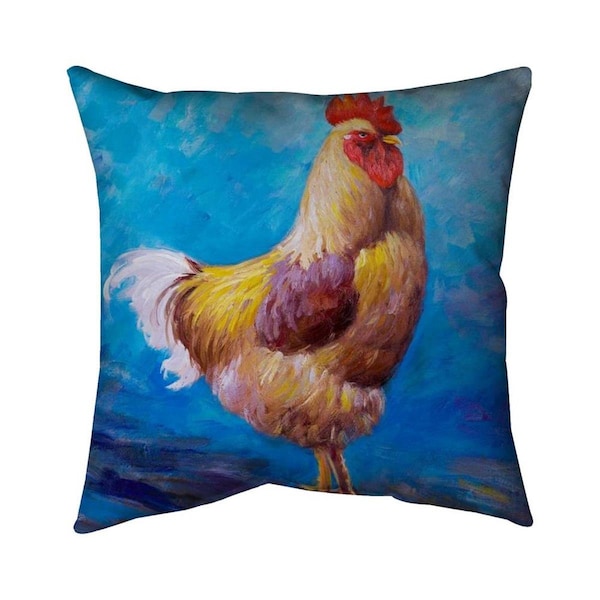 Fondo 20 x 20 in. Beautiful Rooster-Double Sided Print Indoor Pillow - FO2794513