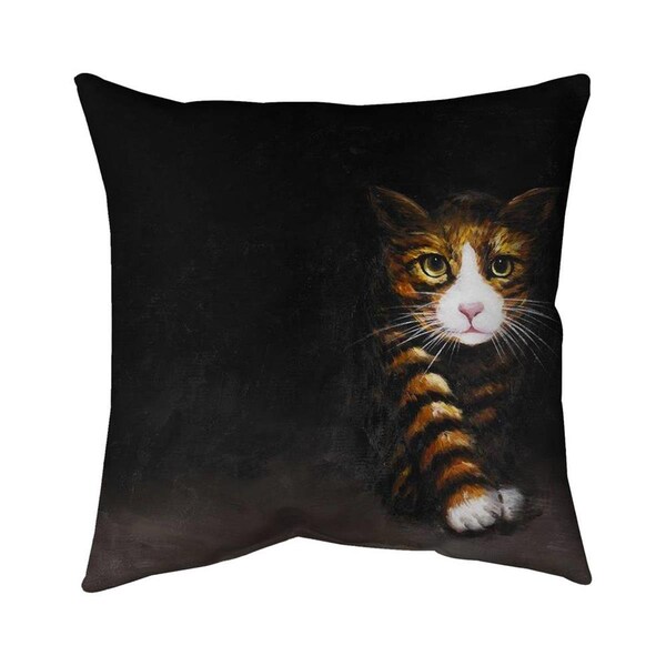 Begin Home Decor 20 x 20 in. Discreet Cat-Double Sided Print Indoor Pillow - 5541-2020-AN168