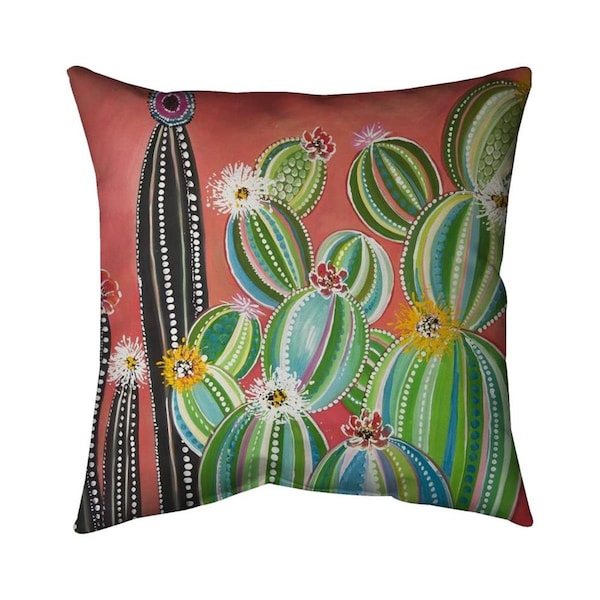 Begin Home Decor 20 x 20 in. Rainbow Cactus-Double Sided Print Indoor Pillow - 5541-2020-FL365