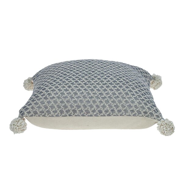 Palacedesigns 20 x 20 x 5 in. Gray Pearl Pom Throw Pillow - PA3655163