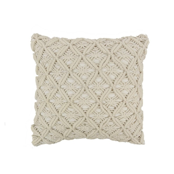 Donna Sharp Crochet Texas Brown Bandana Decor Pillow, Cream - 65041