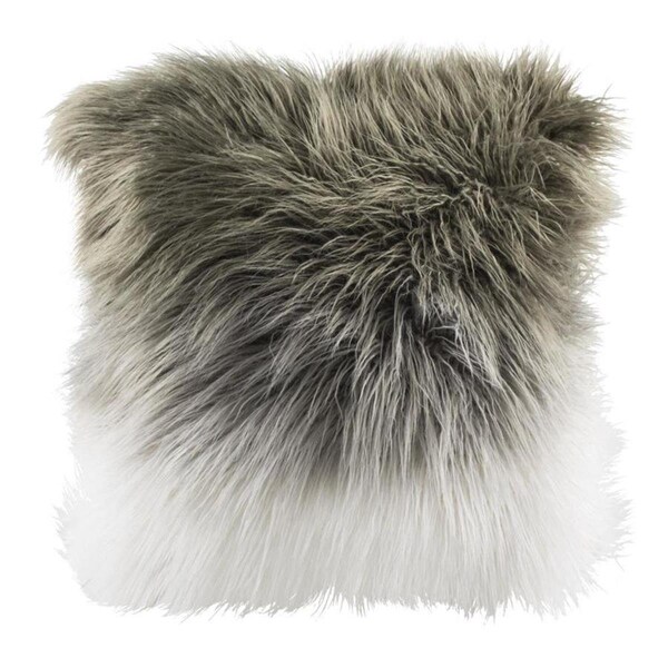 Safavieh 20 x 20 in. Faux Flokati Pillow Grey & White - PLS733C-2020