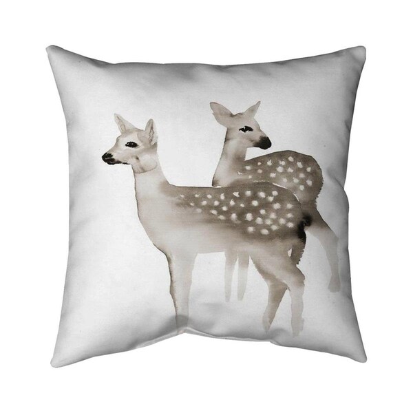 Begin Home Decor 26 x 26 in. Brown Faons-Double Sided Print Indoor Pillow - 5541-2626-AN453-2