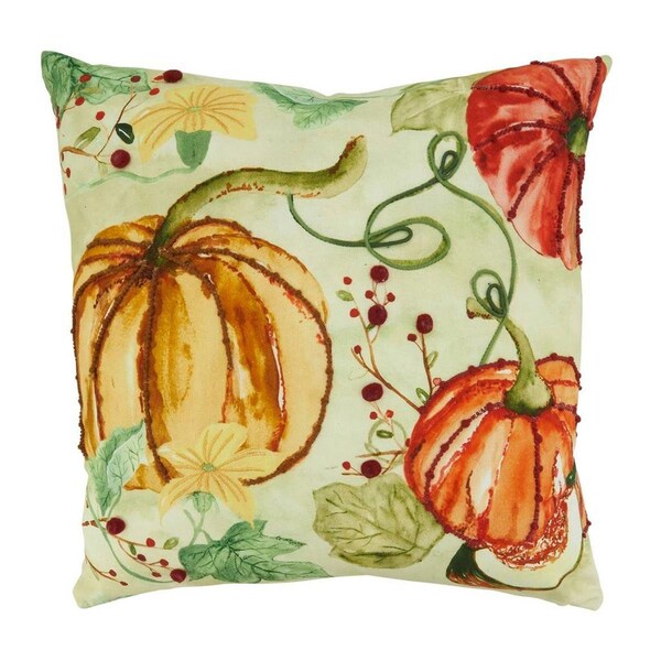 Rlm Distribution 18 x 18 in. Pumpkin Design Throw Pillow with Poly Filling Multi Color - HO3205377