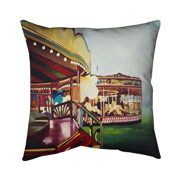 Begin Home Decor 20 x 20 in. Carousel In A Carnaval-Double Sided Print Indoor Pillow - 5541-2020-MI45