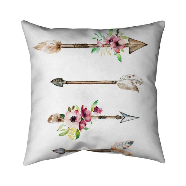 Begin Home Decor 26 x 26 in. Arrowheads & Flowers-Double Sided Print Indoor Pillow - 5541-2626-MI89