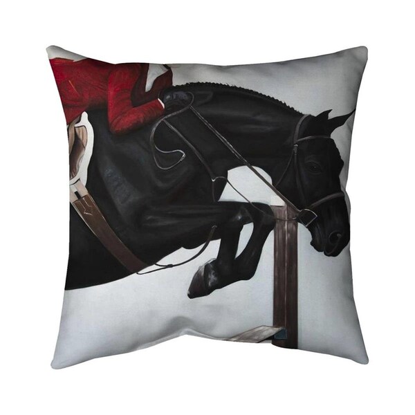 Begin Home Decor 26 x 26 in. Riding Competition-Double Sided Print Indoor Pillow - 5541-2626-SP80