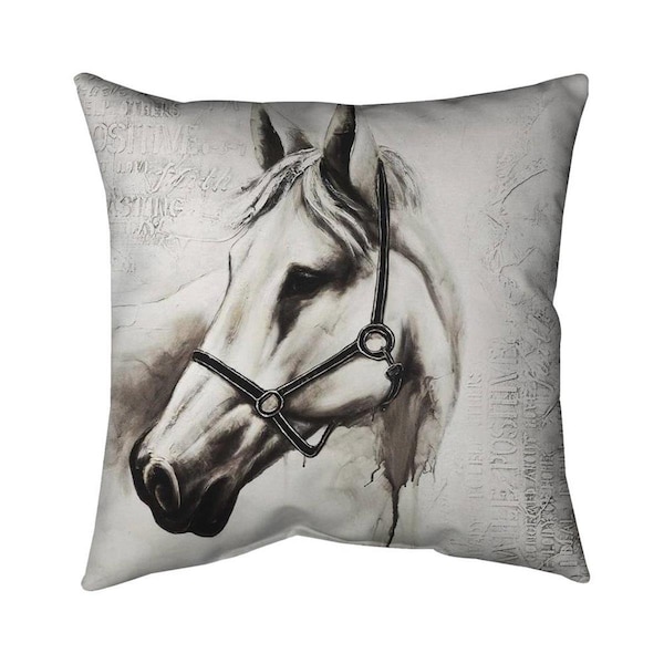 Fondo 20 x 20 in. Flicka The White Horse-Double Sided Print Indoor Pillow - FO2794320