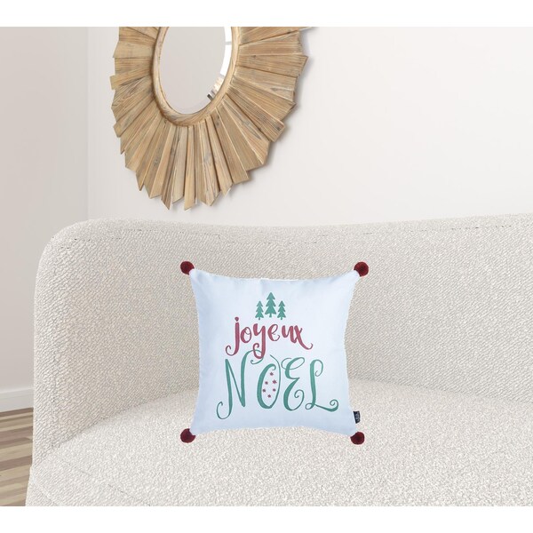 Homeroots Christmas Noel Printed Decorative Throw Pillow CoverMulti Color 18 x 18 in. - 355539