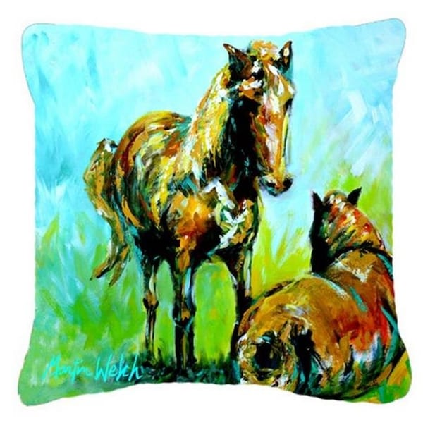 Carolines Treasures Carolines Treasures MW1126PW1414 Horse Grazin Canvas Fabric Decorative Pillow - MW1126PW1414