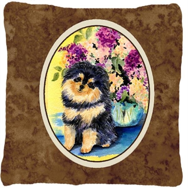 Carolines Treasures Carolines Treasures SS8290PW1414 Pomeranian Decorative Indoor & Outdoor Fabric Pillow - SS8290PW1414