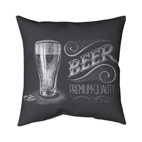 Fondo 26 x 26 in. Vintage Beer Signboard-Double Sided Print Indoor Pillow - FO3327725