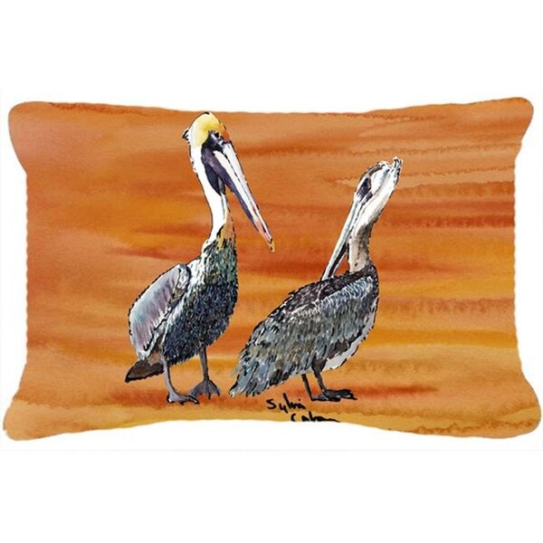 Carolines Treasures Carolines Treasures 8407PW1216 Pelican Indoor & Outdoor Fabric Decorative Pillow - 8407PW1216