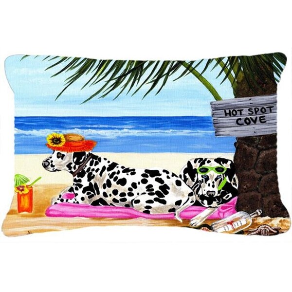 Carolines Treasures Carolines Treasures AMB1342PW1216 Hot Spot Cove Beach Dalmatian Fabric Decorative Pillow - AMB1342PW1216