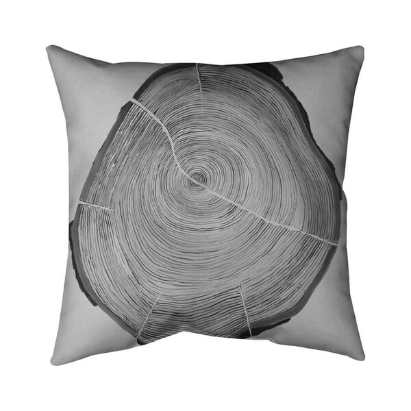 Fondo 26 x 26 in. Greyscale Wood Log-Double Sided Print Indoor Pillow - FO2776232