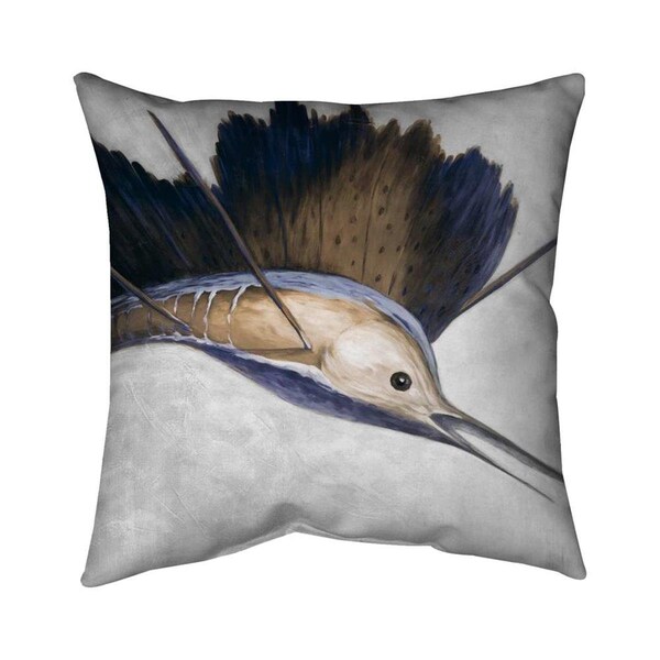 Begin Home Decor 20 x 20 in. Abstract Swordfish-Double Sided Print Indoor Pillow - 5541-2020-AN155-1