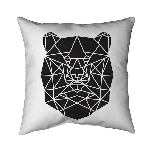 Begin Home Decor 26 x 26 in. Geometric Bear Head-Double Sided Print Indoor Pillow - 5541-2626-AN194