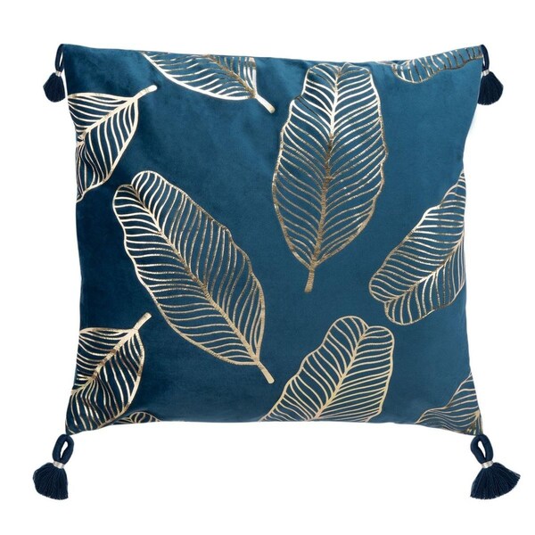 Safavieh Darlia Pillow Dark Blue Gold & Poly Fill - PLS7151A-1818
