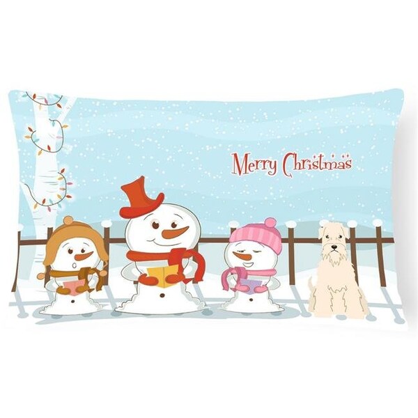 Carolines Treasures Carolines Treasures BB2392PW1216 Merry Christmas Carolers Soft Coated Wheaten Terrier Canvas Fabric Decorative Pillow - BB2392PW1216