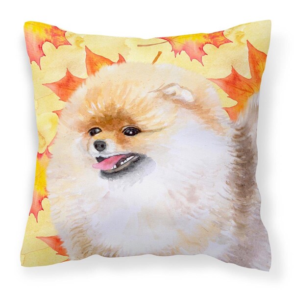 Jensendistributionservices Pomeranian Fall Fabric Decorative Pillow - MI2551688