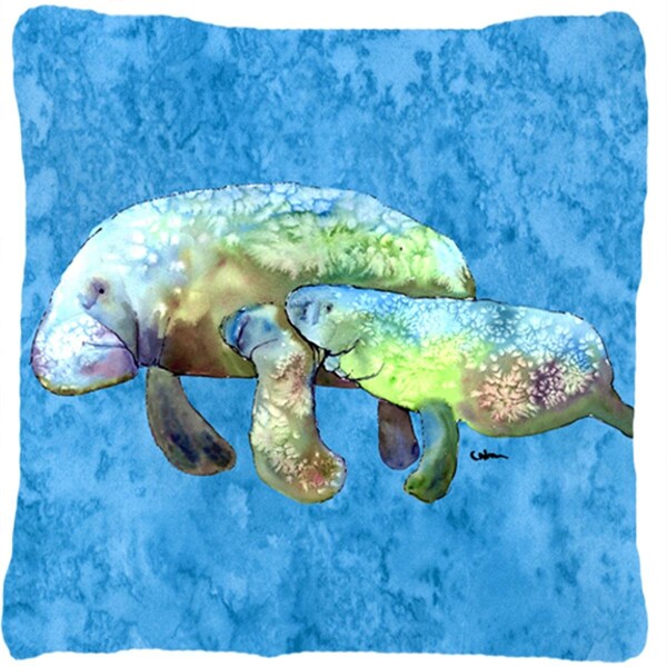 Carolines Treasures Manatee Indoor & Outdoor Fabric Decorative Pillow - CA77523
