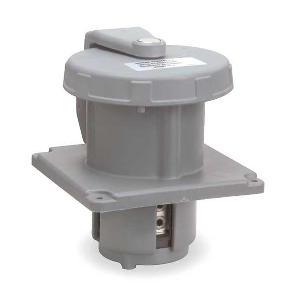 Hubbell Pin and Sleeve Inlet, 100A, 125/250V, Gray - M4100B12R