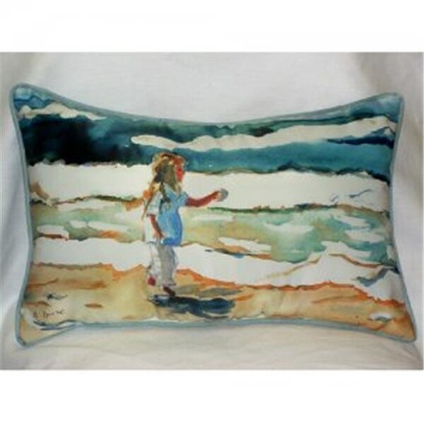 Betsy Drake Betsy Drake ZP602 Girl at the Beach Throw Pillow; 20 x 24 in. - ZP602