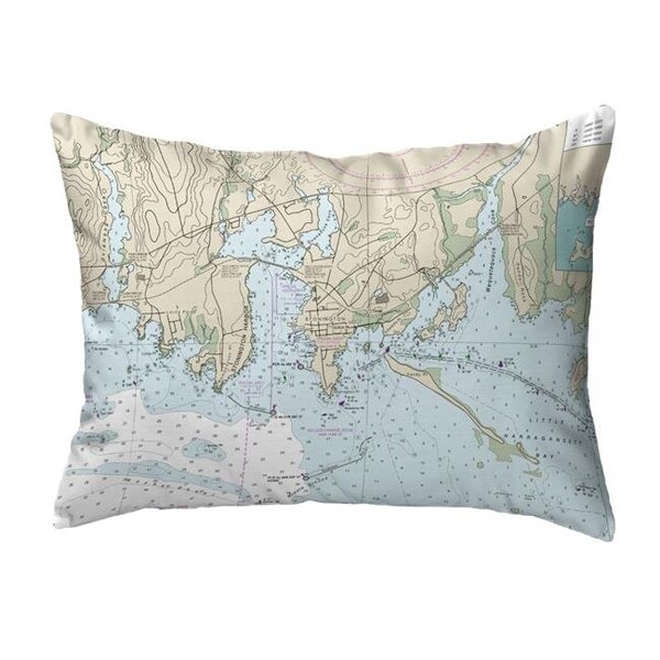 Betsy Drake Betsy Drake KS13214ST 11 x 14 in. Stonington Harbor; CT Nautical Map Non-Corded Indoor & Outdoor Pillow - KS13214ST